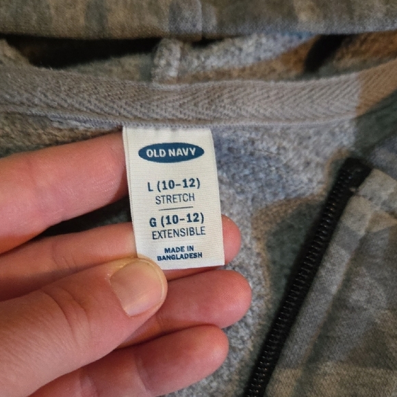 💥Buy2Get1Free💥Old Navy Gray Camouflage Hooded Jacket with Full-Length Zipper - Picture 2 of 3